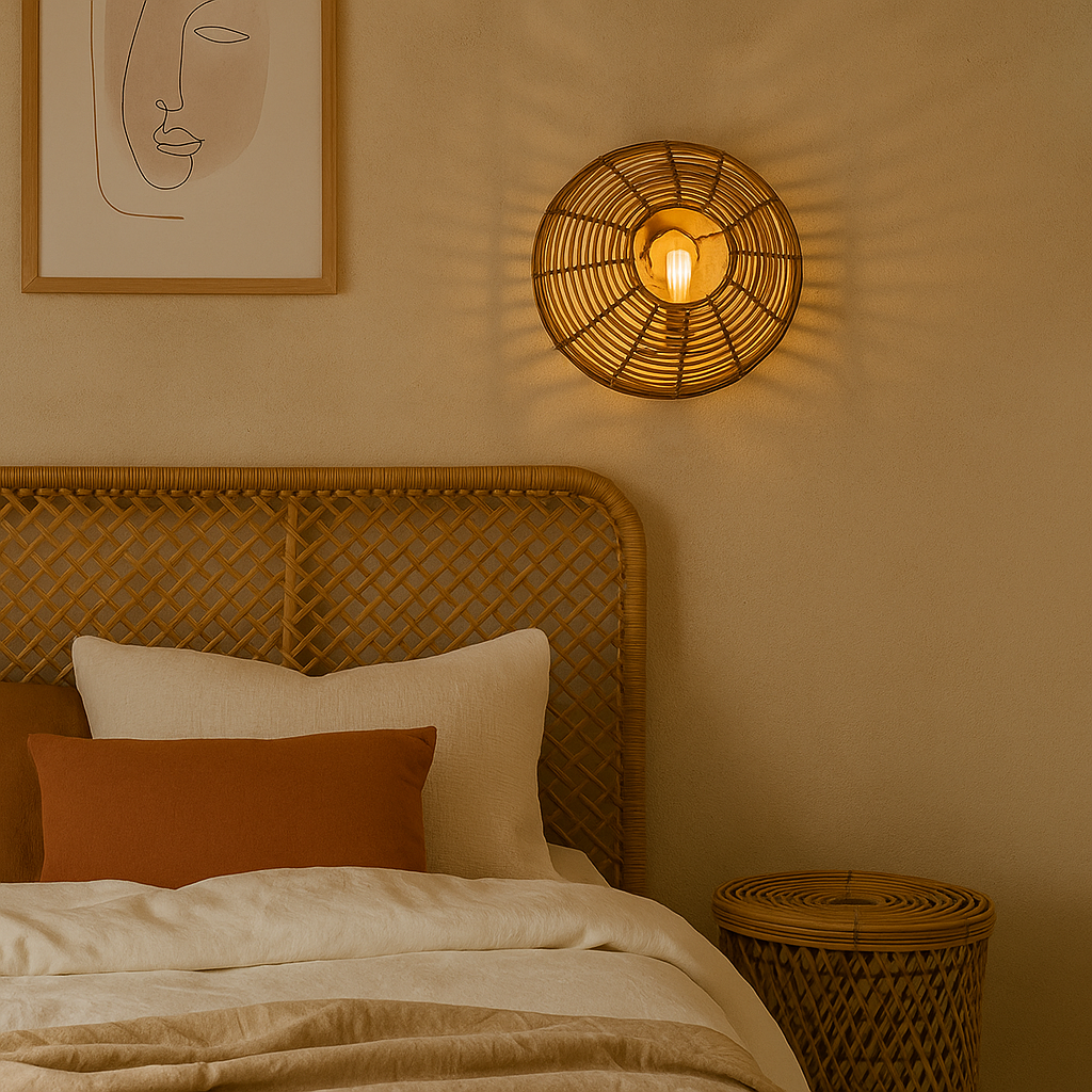 Rattan fali lámpa 11