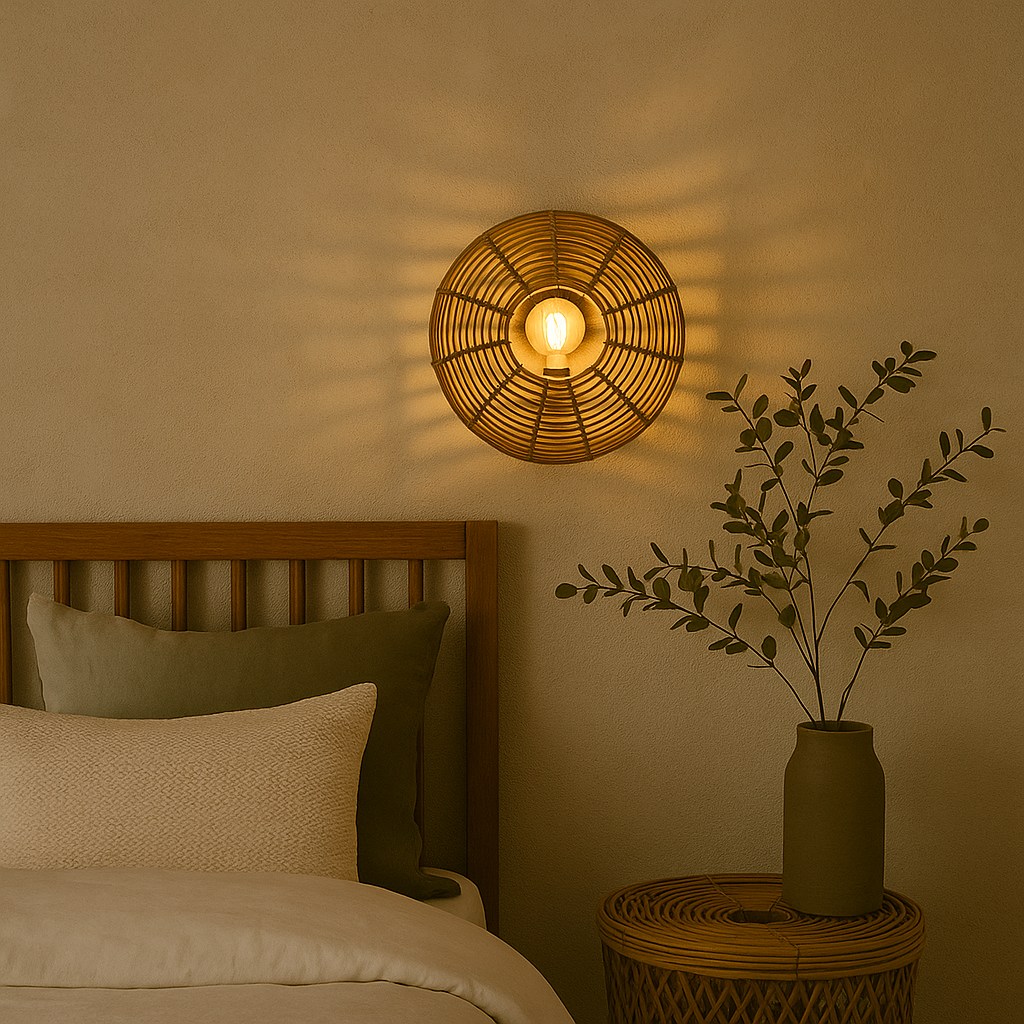 rattan fali lámpa 12