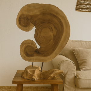 teakfa dekoráció állványon 12