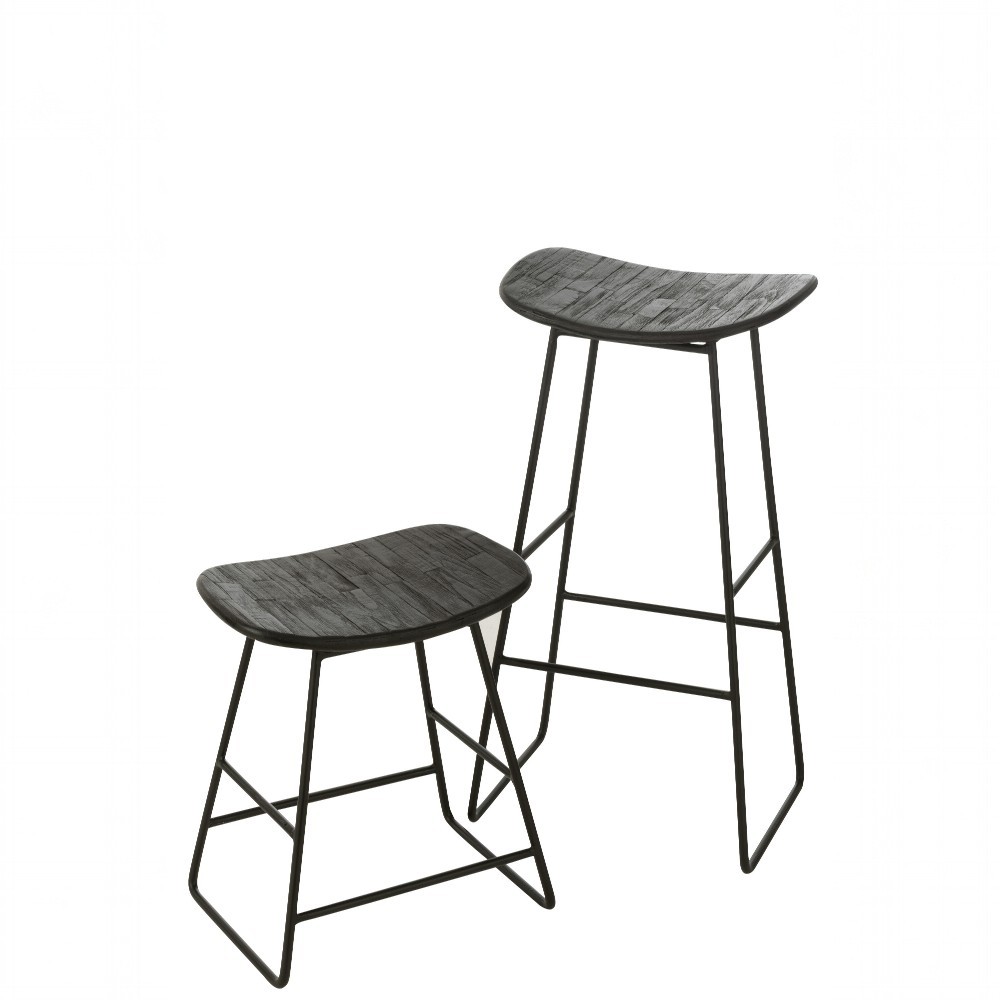 Teakfa bárszék fekete 6-Photoroom