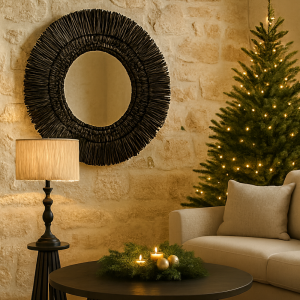 tengerifű tükör fekete karácsony