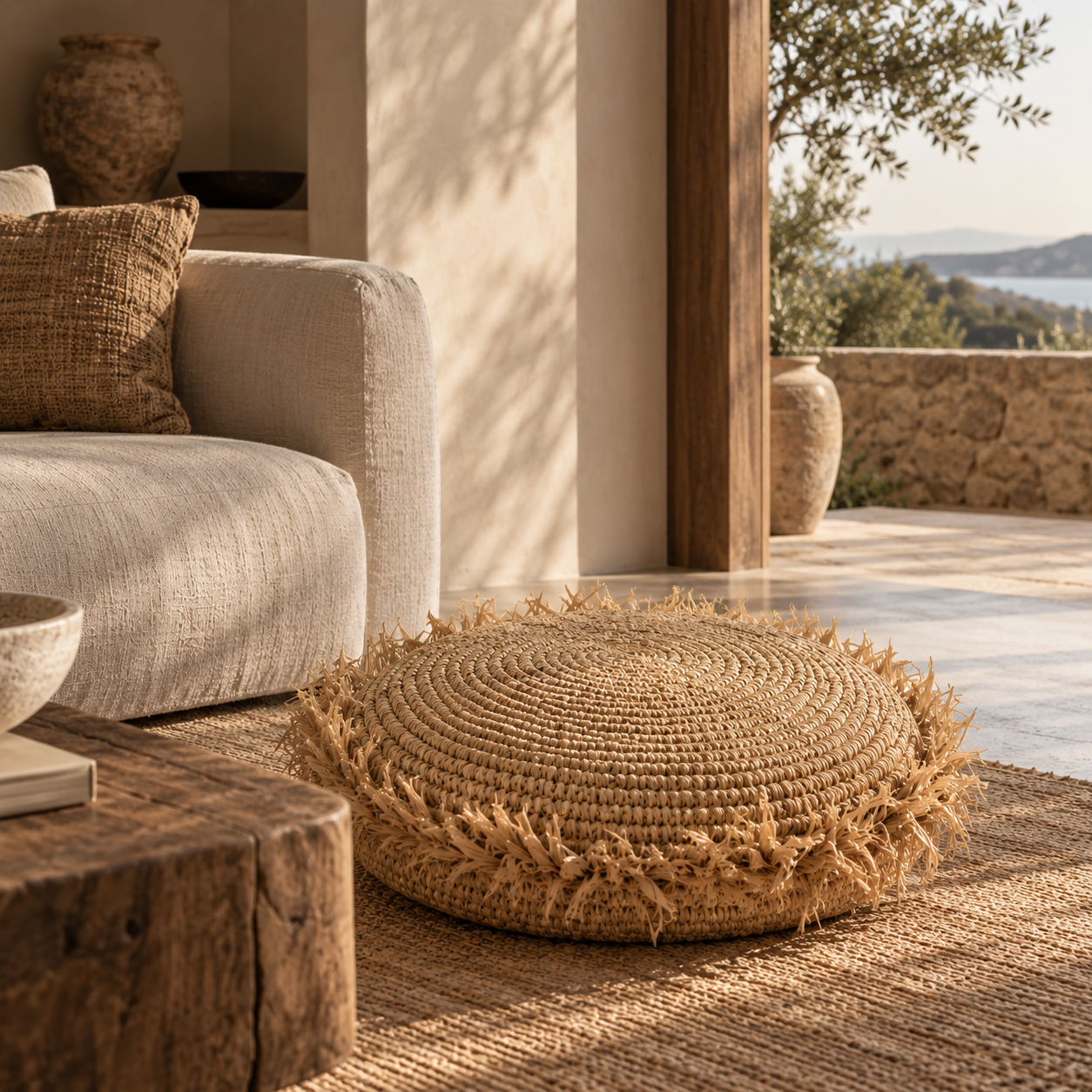 Raffia párna kör 0907